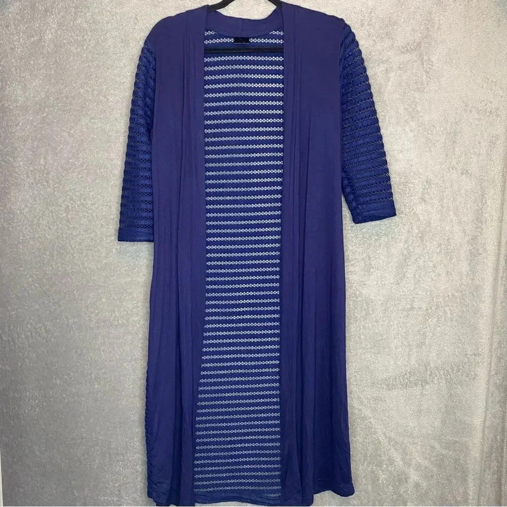 Women’s Open Front Long Cardigan Sweater - Royal Blue